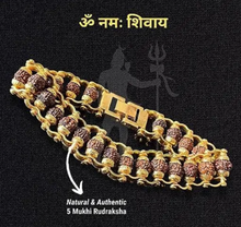 Load image into Gallery viewer, Gold Plated Rudraksha Bracelet