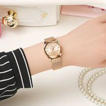 Load image into Gallery viewer, Amber Rose Gold Mesh Strap Watch