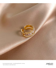 Load image into Gallery viewer, Zircon Gold Double Opening Rings