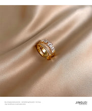 Load image into Gallery viewer, Zircon Gold Double Opening Rings