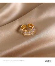 Load image into Gallery viewer, Zircon Gold Double Opening Rings