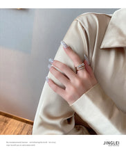 Load image into Gallery viewer, Zircon Gold Double Opening Rings