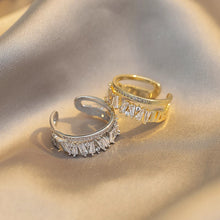 Load image into Gallery viewer, Zircon Gold Double Opening Rings