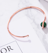 Load image into Gallery viewer, Rose Gold Green Crystal Bracelet