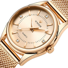 Load image into Gallery viewer, Amber Rose Gold Mesh Strap Watch