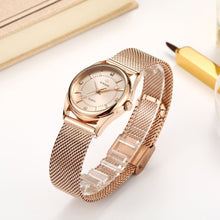 Load image into Gallery viewer, Amber Rose Gold Mesh Strap Watch