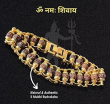 Load image into Gallery viewer, Gold Plated Rudraksha Bracelet
