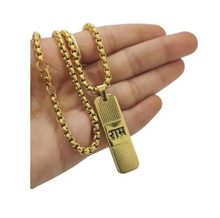 Load image into Gallery viewer, 18k Gold Plated Dotted Lord Ram Name Necklace Pendant
