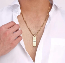 Load image into Gallery viewer, 18k Gold Plated Dotted Lord Ram Name Necklace Pendant
