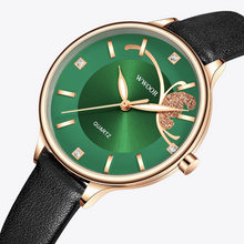 Load image into Gallery viewer, Green Dial Black Strap Leather Watch
