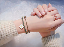 Load image into Gallery viewer, Daisy Leather Bracelet With Chain
