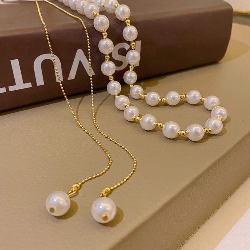 Buy 925 Sterling Silver Natural Freshwater Pearl Necklace, Adjustable  Freshwater Pearl Necklace, Lariat Necklace, Dainty Pearl Drop Necklace  Online in India - Etsy