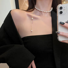 Load image into Gallery viewer, Pearl Necklace - Femininity Neck Long Pull Choker
