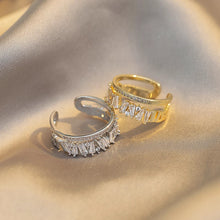 Load image into Gallery viewer, Zircon Gold Double Opening Rings
