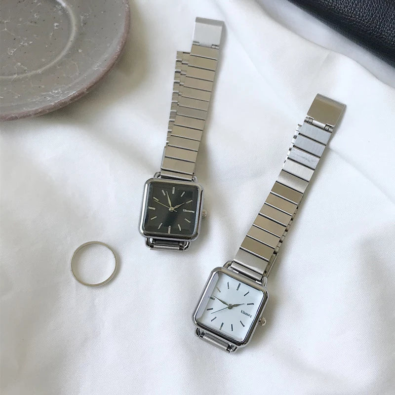 Vintage Square Dial SS Watch